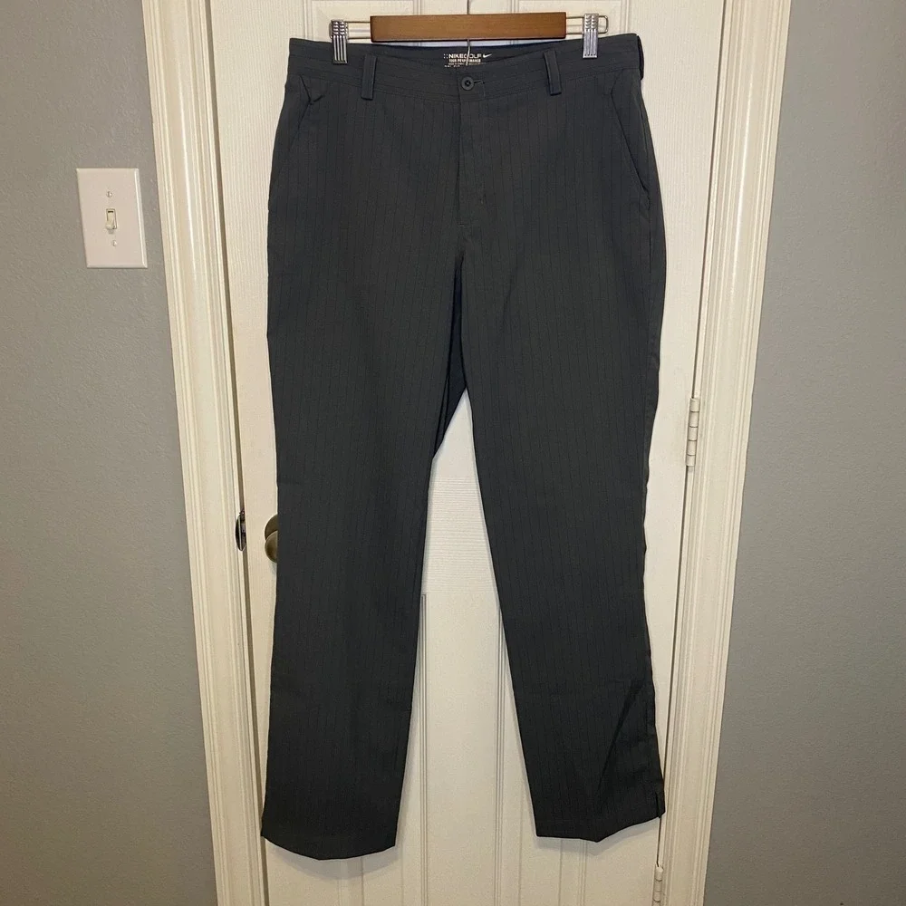 Nike Golf Tour Performance Dri-FIT Pants Mens 32x32‎ Gray Pinstripe Casual